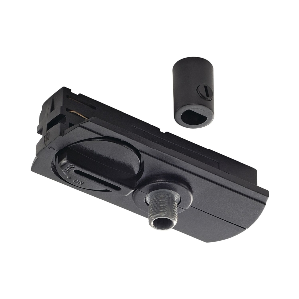 SLV 143120 PENDELLEUCHTENADAPTER, für Hochvolt 1Phasen-Aufbauschiene, schwarz, inkl. Zugentlastung und Gewindestück