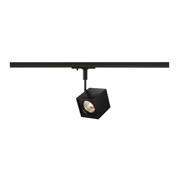 SLV 143350 ALTRA DICE TRACK, Spot für Hochvolt-Stromschiene 1Phasen, QPAR51, eckig, schwarz, max. 50 W, inkl. 1Phasen-Adapter
