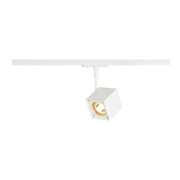 SLV 143351 ALTRA DICE TRACK, Spot für Hochvolt-Stromschiene 1Phasen, LED GU10 51 mm, eckig, weiß, 50 W, inkl. 1Phasen-Adapter