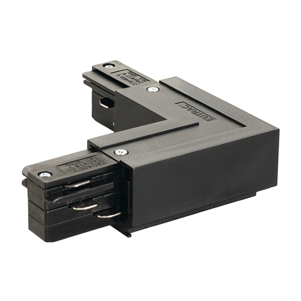 SLV 145670 EUTRAC® L-Verbinder mit Einspeisemöglichkeit, Erde aussen, schwarz