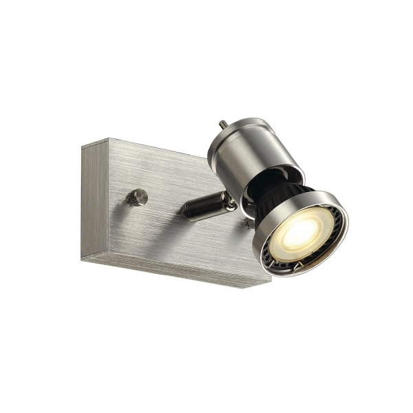 SLV 147441 ASTO, Wand- und Deckenleuchte, einflammig, QPAR51, aluminium gebürstet, max. 75 W