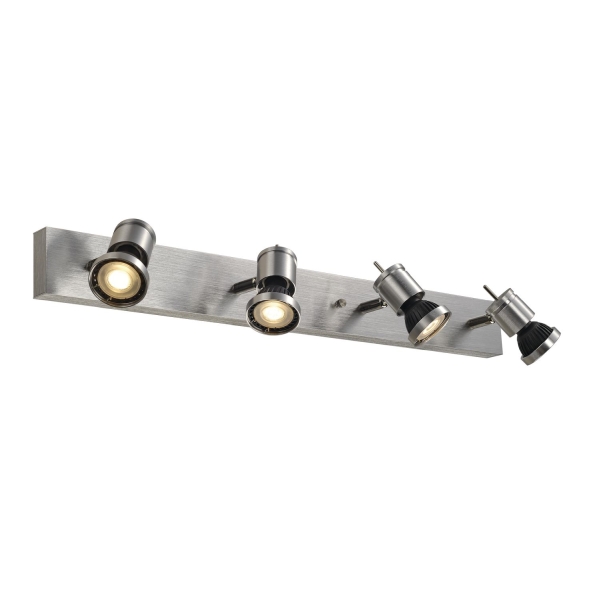 SLV 147444 ASTO, Wand- und Deckenleuchte, vierflammig, QPAR51, aluminium gebürstet, max. 300 W