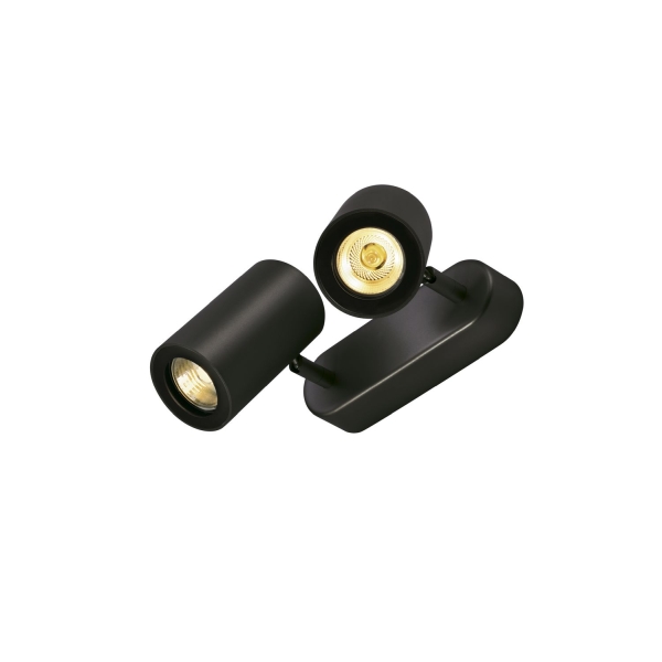 SLV 152020 ENOLA B, Wand- und Deckenleuchte, Spot, zweiflammig, QPAR51, schwarz, max. 100 W