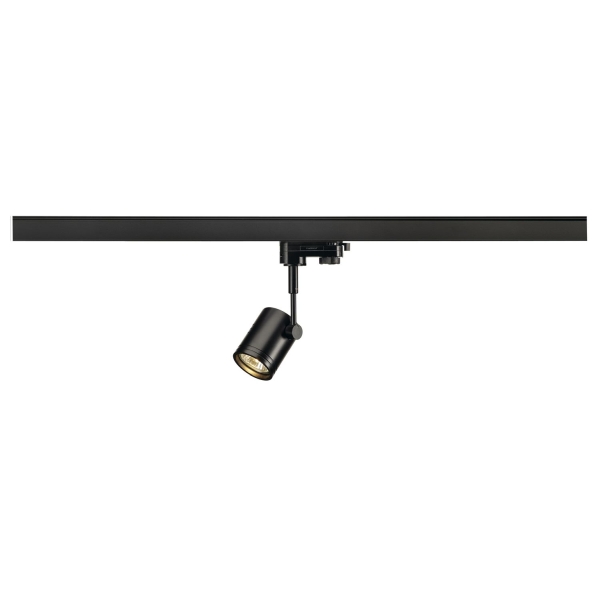 SLV 152240 BIMA, Spot für Hochvolt-Stromschiene 3Phasen, einflammig, QPAR51, rund, schwarz matt, max. 50 W, inkl. 3Phasen-Adapter