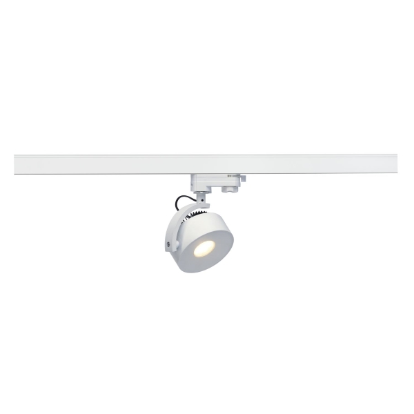 SLV 152601 KALU TRACK, Spot für Hochvolt-Stromschiene 3Phasen, LED, 3000 K, rund, weiß, inkl. 3Phasen-Adapter