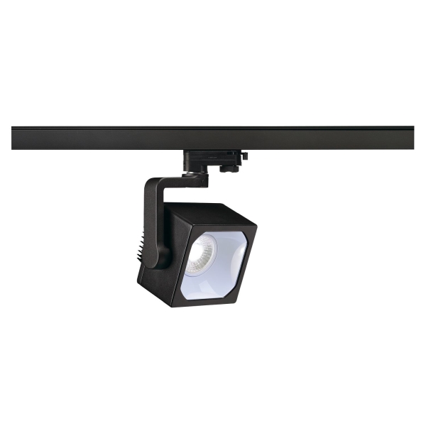 SLV 152780 EURO CUBE, Spot für Hochvolt-Stromschiene 3Phasen, LED, 4000 K, schwarz, 60°, inkl. 3Phasen-Adapter