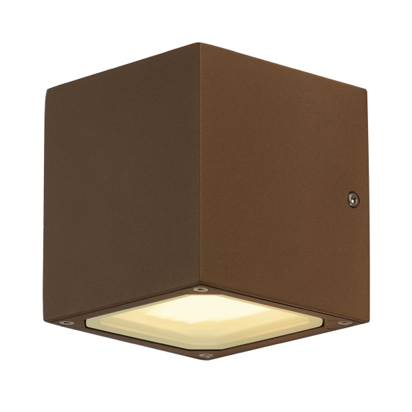 SLV 232537 SITRA CUBE, Outdoor Wandleuchte, TCR-TSE, IP44, rost, max. 18 W