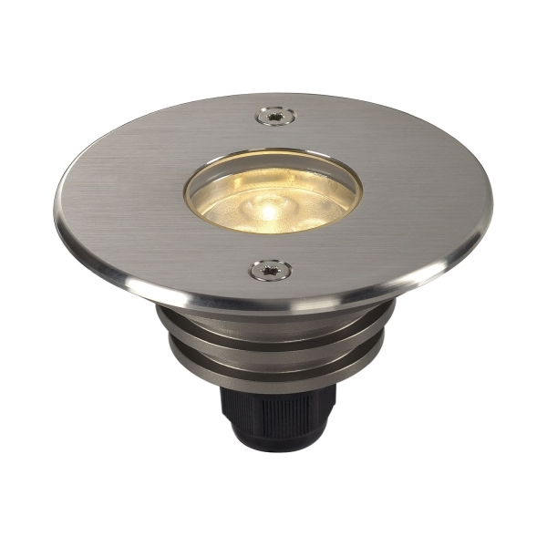 SLV 233500 DASAR® 920, LV Outdoor LED Bodeneinbauleuchte, LED, 3000 K, IP67, rund, Blende edelstahl gebürstet, 12-25V, 6,5 W