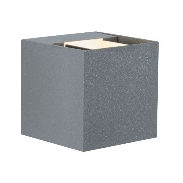 Paulmann 180.00 LED Wandleuchte Cybo IP65 eckig 80x80mm 2700K 2x3,5W 355lm / 355lm 230V Grau Aluminium