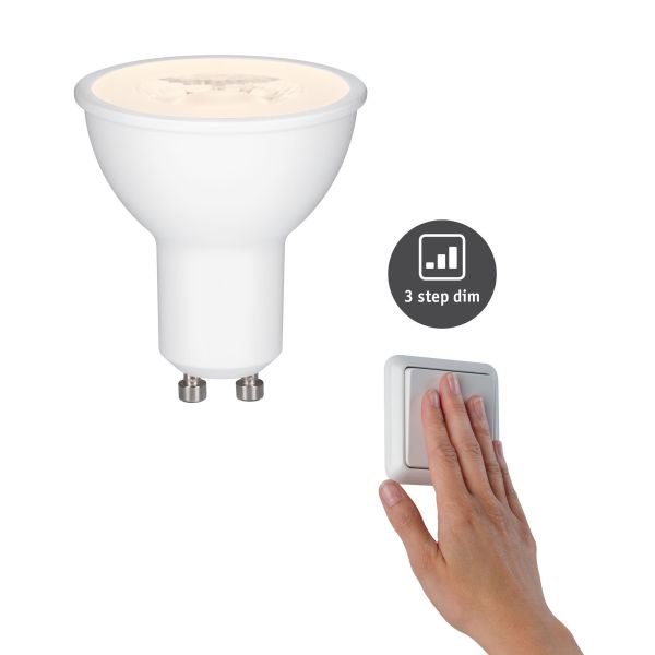 Paulmann 285.77 Standard 230V 3-Step-Dim LED Reflektor GU10 460lm 6,5W 2700K dimmbar Weiß