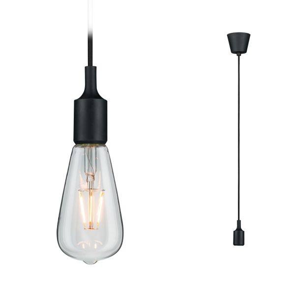 Paulmann 503.46 Neordic Pendelleuchte Ketil IP44 E27 max. 20W Schwarz dimmbar Silikon#Kunststoff
