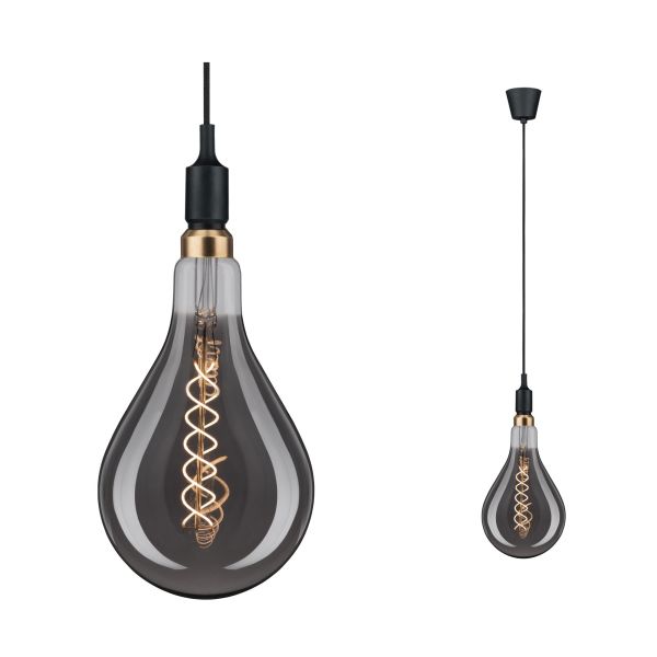Paulmann 503.81 Neordic Pendelleuchte Ketil E27 max. 60W Schwarz dimmbar Silikon#Kunststoff
