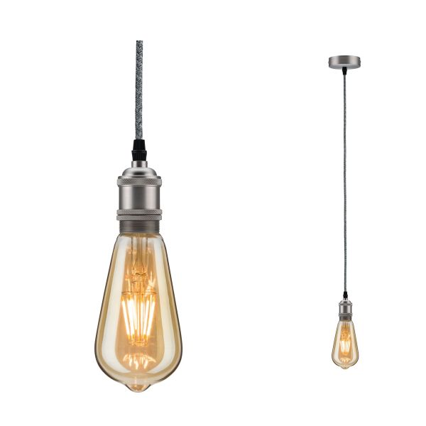 Paulmann 503.85 Neordic Pendelleuchte Eldar E27 max. 60W Grau#Nickel dimmbar Metall