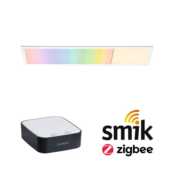 Paulmann 5170 Preisattraktives Starterset Zigbee 3.0 Smart Home smik Gateway + LED Panel Amaris 72x84mm 35W 2500lm RGBW+ Weiß#Anthrazit dimmbar