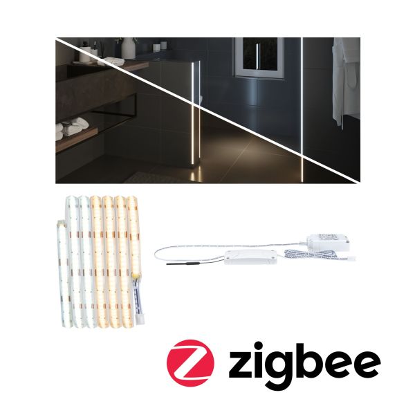 Paulmann 784.27 LumiTiles LED Stripe Smart Home Zigbee 3.0 Full-Line COB Slim 2m IP44 6W 260lm/m 544 LEDs/m Tunable White 7VA