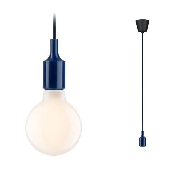 Paulmann 784.30 Neordic Pendelleuchte Ketil E27 max. 60W Nachtblau#Schwarz dimmbar Silikon#Kunststoff