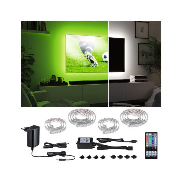 Paulmann 788.75 MaxLED 250 LED Strip TV Comfort Basisset 55 Zoll 3,6m 20,5W 278lm/m 31 LEDs/m RGBW+ 24VA