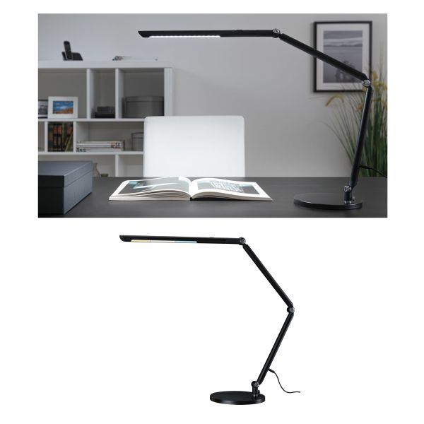 Paulmann 789.12 LED Schreibtischleuchte 3-Step-Dim FlexBar White Switch 700lm 9,5W Schwarz