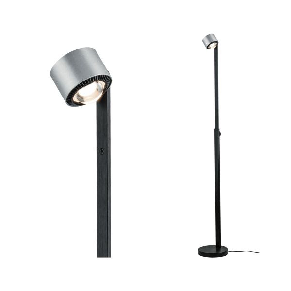 Paulmann 797.17 LED Stehleuchte Aldan 2700K 827lm / 473lm 8,5 / 7W Schwarz#Alu gebürstet