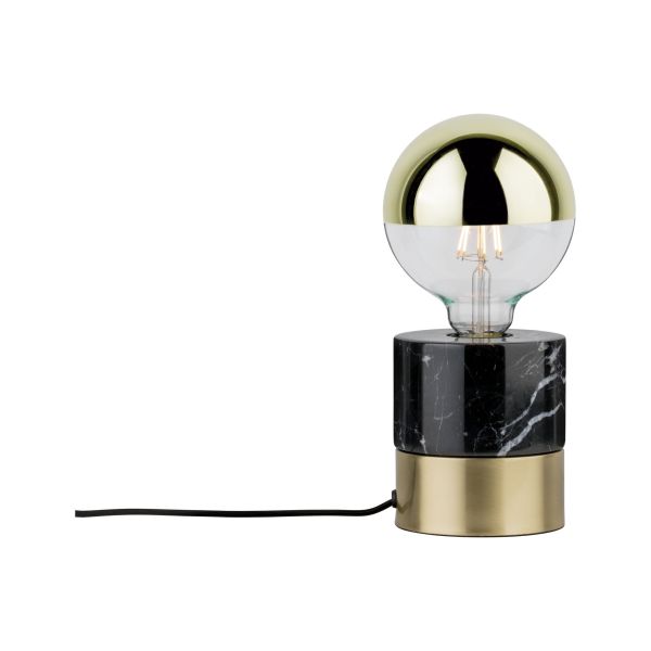Paulmann 797.42 Neordic Tischleuchte Vala E27 max. 20W Messing gebürstet#Marmor Metall#Marmor