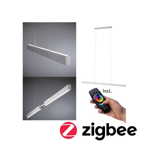 Paulmann 798.15 LED Pendelleuchte Smart Home Zigbee 3.0 Aptare 2700K 2050lm / 2050lm 18 / 18W Alu gebürstet dimmbar