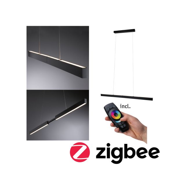 Paulmann 798.88 LED Pendelleuchte Smart Home Zigbee 3.0 Aptare 2700K 2050lm / 2050lm 2x18 / 18W Schwarz dimmbar