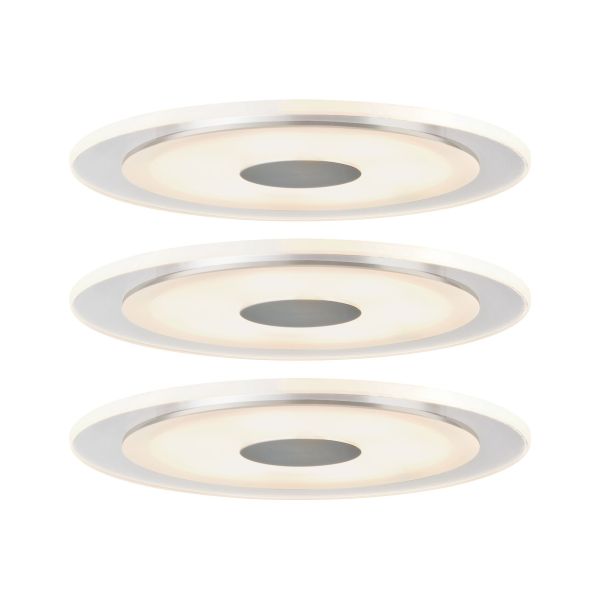 Paulmann 929.17 Premium LED Einbauleuchte Whirl Basisset rund 150mm 3x6W 3x450lm 230V dimmbar 3000K Alu gedreht#Satin