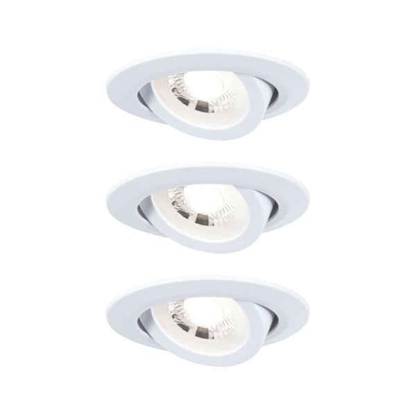 Paulmann 929.85 LED Einbauleuchte 3 Stück schwenkbarar 3-Step-Dim 3x6W 3000K Weiß