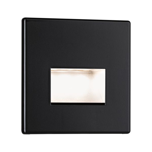 Paulmann 930.94 LED Wandeinbauleuchte Edge Quadro eckig 80x5mm 1,2W 50lm 230V 2700K Schwarz matt