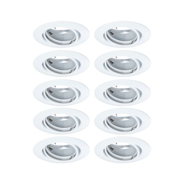 Paulmann 934.00 Einbauleuchte Base Basisset schwenkbar rund 90mm 20° GU10 max. 10W 230V dimmbar Weiß