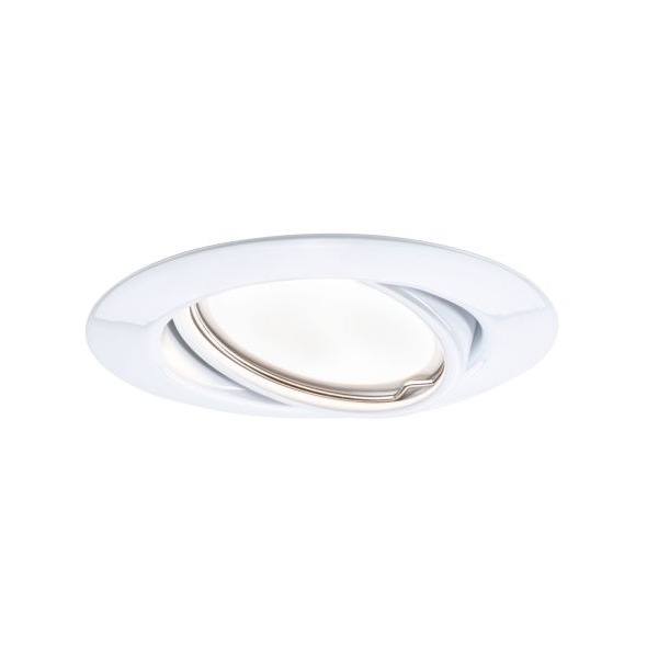 Paulmann 934.11 LED Einbauleuchte Base Einzelleuchte schwenkbar rund 90mm 20° GU10 5W 350lm 230V 3000K Weiß