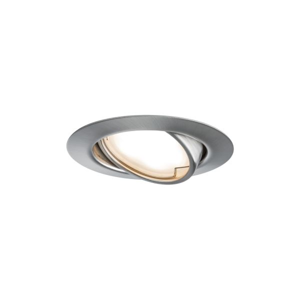 Paulmann 934.14 LED Einbauleuchte Base Coin Einzelleuchte schwenkbar rund 90mm 20° Coin 5W 370lm 230V 3000K Eisen gebürstet