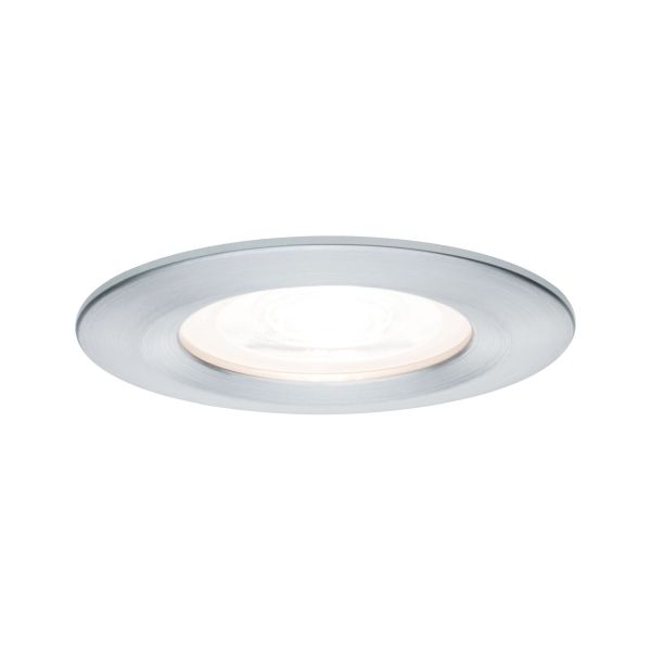 Paulmann 934.43 LED Einbauleuchte Nova starr IP44 rund 78mm GU10 6,5W 460lm 230V 2700K Alu gedreht