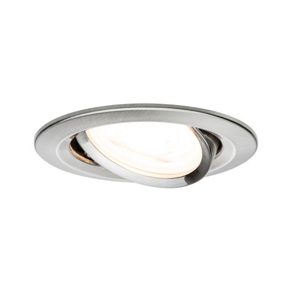 Paulmann 936.41 Einbauleuchte Nova schwenkbar rund 84mm 50° GU10 max. 35W 230V dimmbar Eisen gebürstet
