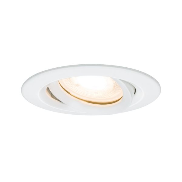 Paulmann 936.61 Einbauleuchte Nova Plus schwenkbar IP65 rund 93mm 30° GU5,3 / GU10 max. 35W 230/12V dimmbar Weiß matt