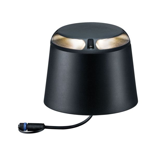 Paulmann 939.17 Plug & Shine LED Bodenaufbauleuchte Warmweiß Einzelspot Zweifacher Lichtaustritt, 180° IP67 3000K 2x3,3W Anthrazit