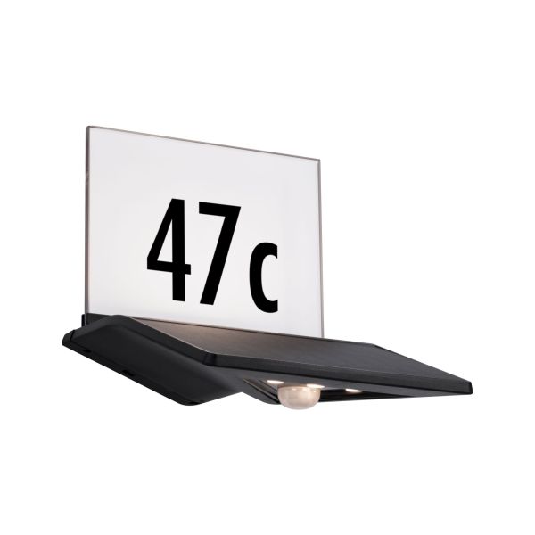 Paulmann 942.43 Solar LED Hausnummernleuchte Yoko Bewegungsmelder IP44 3000K 42lm Anthrazit