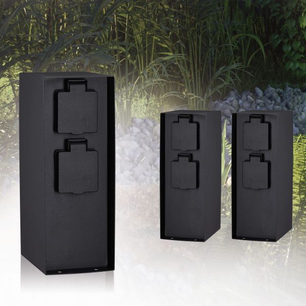 Paulmann 943.13 Steckdosensäule Rio Vierfach IP44 Anthrazit