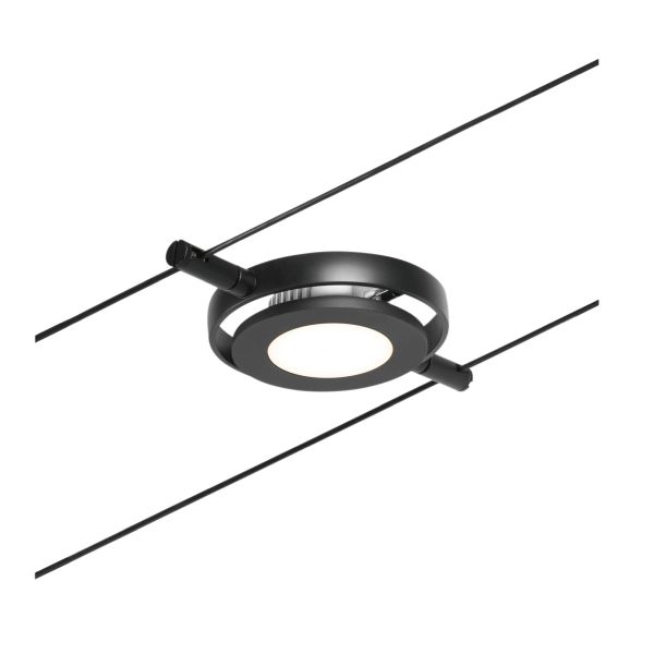 Paulmann 944.19 CorDuo LED Seilsystem RoundMac Einzelspot 200lm 4,5W 3000K 12V Schwarz matt#Chrom