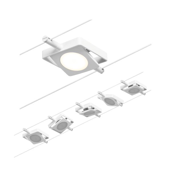 Paulmann 944.22 CorDuo LED Seilsystem MacLED Basisset 5x250lm 5x4,5W 3000K 230/12V Weiß#Chrom