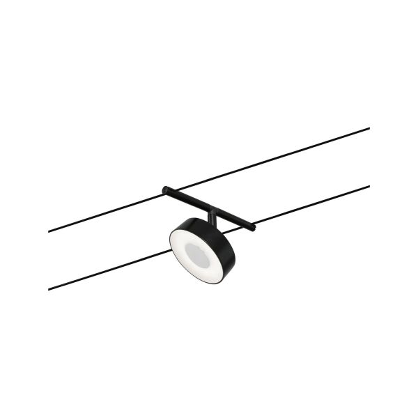 Paulmann 944.80 CorDuo LED Seilsystem Circle Einzelspot 180lm 5W 3000K 12V Schwarz matt