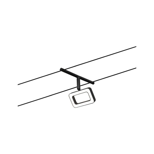 Paulmann 944.86 CorDuo LED Seilsystem Frame Einzelspot 280lm 4,8W 3000K 12V Schwarz matt/Chrom