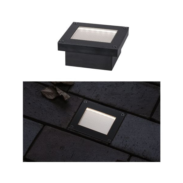 Paulmann 945.78 Solar LED Bodeneinbauleuchte Domenic IP67 3000K 6lm Schwarz