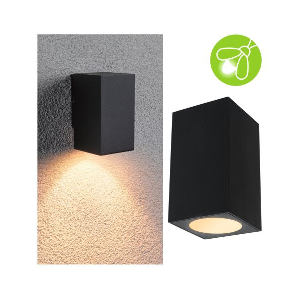 Paulmann 947.10 LED Wandleuchte Flame insektenfreundlich IP44 eckig 58x103mm 2200K 4W 265lm 230V 75° Anthrazit Metall