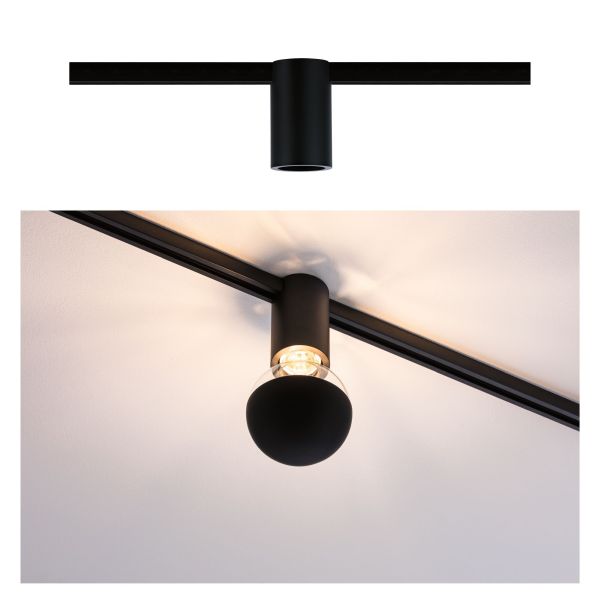 Paulmann 949.75 URail Schienenspot Socket Einzelspot E27 max. 20W dimmbar 230V Schwarz