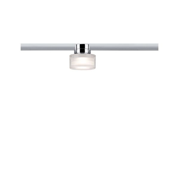 Paulmann 955.02 URail LED Schienenspot Topa Dot Einzelspot 350lm 4,9W 2700K dimmbar 230V Chrom#Klar#Satin