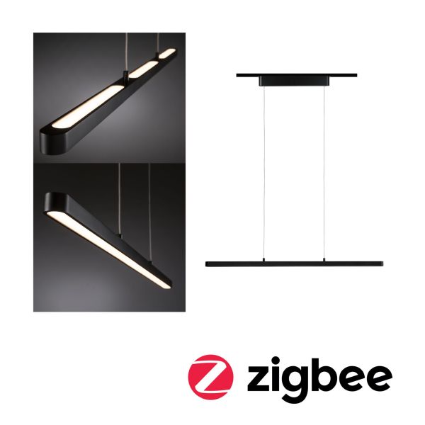 Paulmann 955.79 URail LED Pendel Smart Home Zigbee 3.0 Lento 3x1800lm 3x13,5W Tunable White dimmbar 230V Schwarz matt