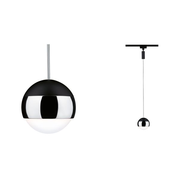 Paulmann 968.06 URail LED Pendel Capsule II 440lm 6,3W 4000K dimmbar 230V Schwarz matt#Chrom