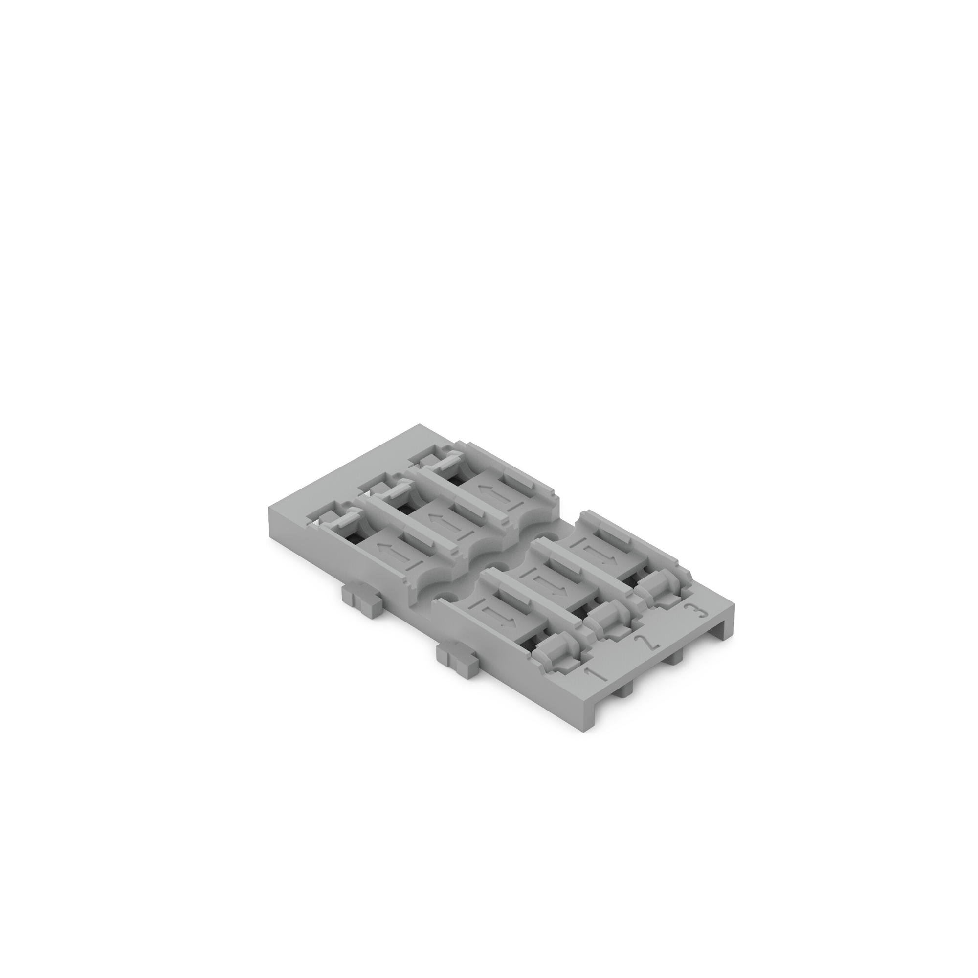 Wago 221-2523 Befestigungsadapter 3-fach für Durchgangsverbinder mit Hebel grau 25 Stück