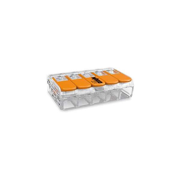 Wago 221-415 COMPACT-Verbindungsklemme für alle Leiterarten max. 4mm² transparent 25 Stück